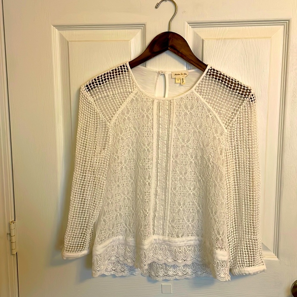 ❌Anthropologie white lace top❌